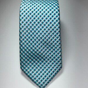 Jos. A. Bank Necktie Tie Aqua Geometric,  New with Tags! 3" W, 60" L